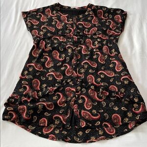 Orfeo Paris Paisley Print Dress with High Waist Tie